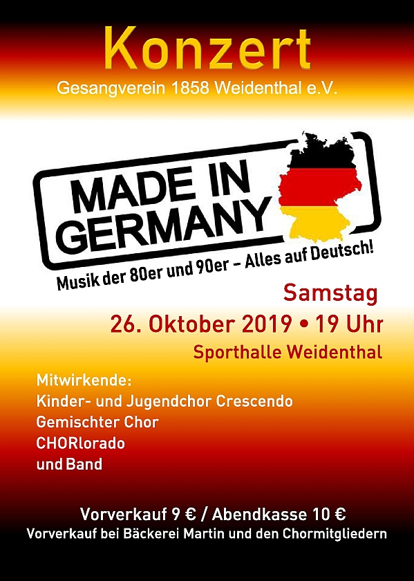 Plakat zum Konzert 2019